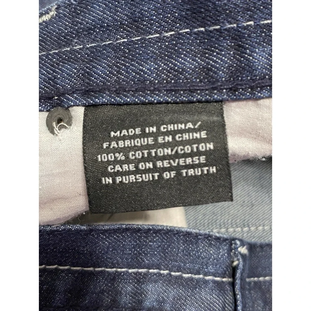 Akademiks Mens Tailored Fit Jeans Dark Wash Contrast Stitch Blue Size 34 A49P46